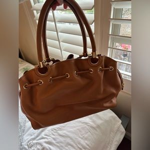 Salvatore Ferragamo Leather Shoulder Bag Camel Tan in Like New condition